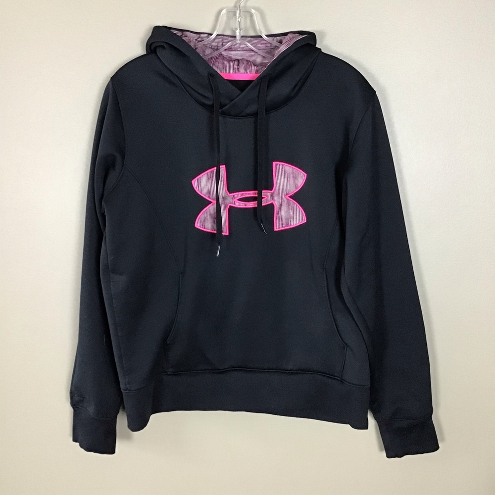 Under Armour,, Sz M, Black & Pink pullover hoodie
